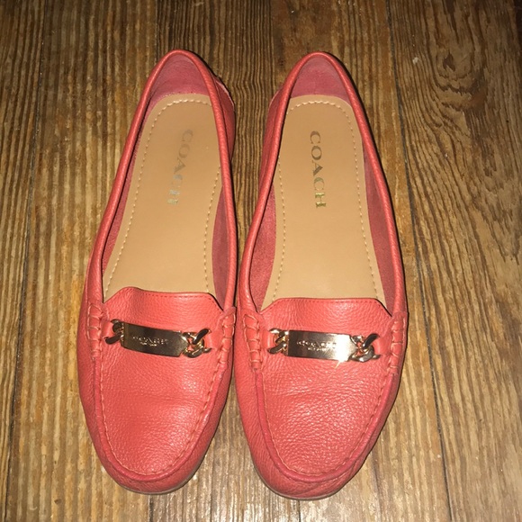 red coach loafers
